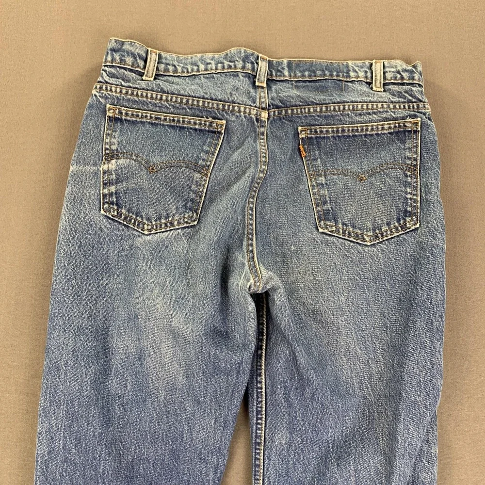VTG Levis 40559 Jeans Mens 38x30 (Fits 36x29) Blue Straight Denim Orange Tab 80s